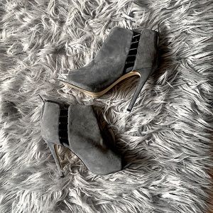 Grey stiletto booties
